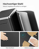 Kitchen Bin, 2 x 15 L Steel Rubbish Bin, Step Bin with Inner Buckets and Handles, Soft Closure, Odour Seal, Black LTB30BK