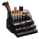 Large Acrylic Make up Organiser, Stackable Cosmetic Box with 6 Drawers, for Palette, Brush, Foundation, Lipstick, Nail Polish, Hairpins, Great Gift for Loved Ones, Black JKA009BK