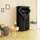 Fabric Wardrobe, Foldable Closet with Hanging Rail, Single Clothes Rack, Storage Organiser for Bags, Toys, Shoes, Living Room, Bedroom, Cloakroom, 75 x 45 x 160 cm, Black RYG83H