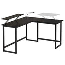 Computer Desk, L-Shaped Writing Workstation, Industrial Corner Desk With Monitor Stand, for Home Office Study Writing and Gaming, Space Saving, Easy Assembly, Black LWD56BK