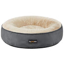 FEANDREA Dog Bed, Doughnut Cat Bed, Round, 50 cm Dia, Dark Grey