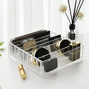 Makeup Organiser, Cosmetics Storage, with 7 Adjustable Shelves, for Palettes, Eyeshadow, Powders, Rouges, Dressing Table, Acrylic, Transparent JMU02TP