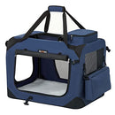 FEANDREA Dog Carrier, Folding Fabric Pet Carrier, 50 x 35 x 35 cm, Dark Blue