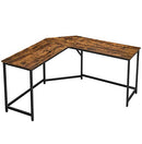 L-Shaped Computer Desk, Corner Desk for Study, Home Office, Gaming, Space-Saving, Easy Assembly, Industrial Design, Rustic Brown and Black LWD73X