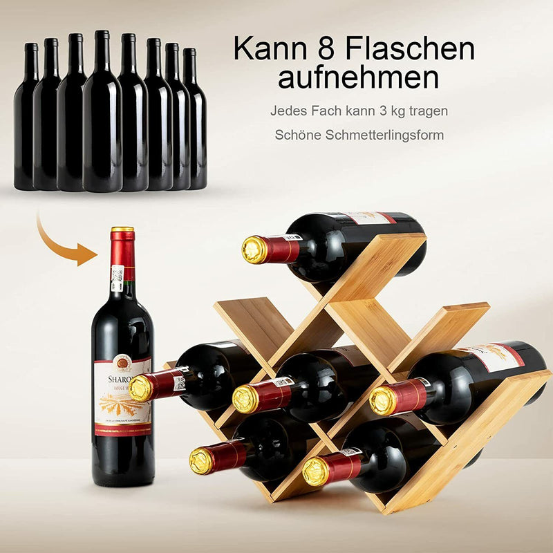 Weinregal Bambus Für 8 Flaschen Weinflaschenha