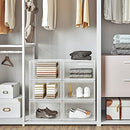 Schuhkartons, 6er-Pack stapelbare Schuh-Organizer mit transparenter Tür, Schuhaufbewahrung aus Kunststoff für UK-Größe 11, 36 x 28 x 22 cm, transparent