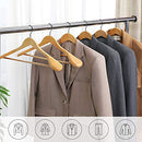Suit Hangers, Set of 6, Solid Wood Contoured Hangers with Extra Wide Shoulders, Non-Slip for Outfits, Shirts, Coats, Jackets, Trousers, Pants, 360° Swivel Hook, Natural Colour CRSH06NL