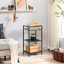 Metal Bathroom Shelf Kitchen Shelf 3 Tier Bathroom Shelf Standing Shelf Plant Shelf Expandable Adjustable Shelves Industrial Design for Bathroom Kitchen Black BSC33BK