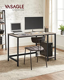 Computer Desk, Writing Desk with 2 Shelves on Left or Right, Work Table for Office Living Room, Steel Frame, Industrial, Greige and Black LWD47MB