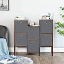 Storage Cubes, Set of 6, Non-Woven Fabric Foldable Storage Boxes and Toy Clothes Organiser Bins, Grey RYFB06G