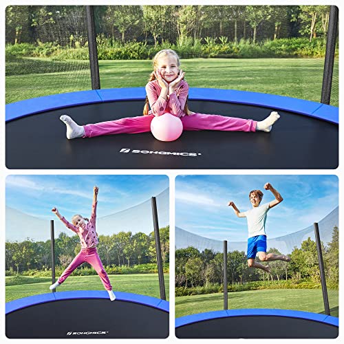 Trampoline 183 cm (6 ft), Outdoor Backyard Trampoline, TÜV Rheinland GS Certificate, with Enclosure Safety Net, Spring Cover Pad, Holds 100 kg, Black and Blue STR6FT