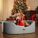 FEANDREA Dog Bed, Pet Bed, Reversible Cushion, 83 x 63 x 27 cm, Grey PGW32GG
