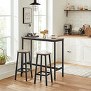 Set aus 2 Barhockern Küchenstühle mit stabilem Stahlrahmen Höhe 65 cm Rund Einfache Montage Industriestil Greige-Schwarz LBC032B02