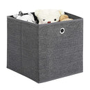 Storage Cubes, Set of 6, Non-Woven Fabric Foldable Storage Boxes and Toy Clothes Organiser Bins, Grey RYFB06G