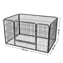 FEANDREA Puppy Playpen, Dog Enclosure, Pet Exercise Panels, Gray PPK04GY