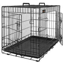 FEANDREA Dog Cage, Dog Crate with 2 Doors, 122 x 74.5 x 80.5 cm, Black PPD48BK