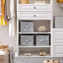 Set of 3 Foldable Storage Boxes with Lids, Fabric Cubes with Label Holders, Storage Bins Organiser, 30 x 40 x 25 cm, Heather Grey RYFB03LG