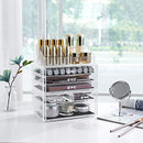 Large Clear Acrylic Make up Organiser, Stackable Cosmetic Box, with 6 Drawers, for Palette Brush Foundations Lipstick Nail Polish Hairpins, Great Gift for Loved Ones JKA009TP