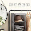 Hanging Storage with 6 Shelves Wardrobe Closet Organiser + 2 Clips, Grey 30 x 30 x 130 cm (W x D x H) RCH06G