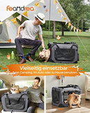FEANDREA Dog Carrier, Folding Fabric Pet Carrier, 60 x 42 x 42 cm, Grey