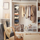 Hanging Storage with 6 Shelves Wardrobe Closet Organiser + 2 Clips, Grey 30 x 30 x 130 cm (W x D x H) RCH06G