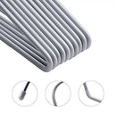 Pack of 20 Metal Trouser Hangers with Open End and Non-Slip Coating, Space Saving, 38 cm Wide, Grey CRI04G-20