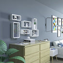 Wall, Set of 3 Floating Shelves, Cube Storage Organisers, Each Holds up to 15 kg, 44, 39, 34 cm, White LWS97W, 34 x 10 x 14.5 cm