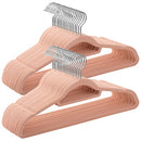 Samt, 50er-Pack, rutschfeste Kleiderbügel, 0,6 cm dick, platzsparend, 360° drehbare Haken, 43,5 cm lang, für Mantel, Jacke, Hemd, Kleid, Hose, CRF50PK, Pink Light, 43,5 x 0, 6 x 22,5 cm
