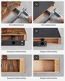 Floating Shelf, Wall Shelf for Books, Photos, Collectibles, Wall-Mounted Office Shelf, 40 x 20 x 3.8 cm, MDF, for Living Room, Kitchen, Hallway, Bedroom, Bathroom, Rustic Brown LWS24BX