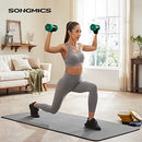 Dumbbells Set, 2 x 4 kg Neoprene Hand Weights, Home Gym Workouts, Waterproof and Non-Slip with Matte Finish, 20.5 x 9 cm, Green SYL68GN