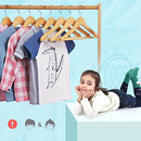 Wood Children’s Hangers, 20-Pack Kid’s Clothes Hangers, with Trousers Bar, Shoulder Notches, 360 Degree Swivel Hooks, 35 x 1.2 x 20 cm, Natural CRW006-20