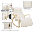 Sonnenliege, entspannender Schaukelstuhl mit verstellbarer Fußstütze, maximale Belastung: 150 kg, Beige