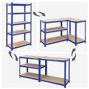 Shelving Unit, 5-Tier Heavy-Duty Storage Rack with Adjustable Shelves, Max. Load 875 kg (175 kg per Tier), for Garage, Shed, Basement, 180 x 90 x 40 cm, Blue GLR40Q