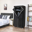Fabric Wardrobe, Foldable Closet with Hanging Rail, Single Clothes Rack, Storage Organiser for Bags, Toys, Shoes, Living Room, Bedroom, Cloakroom, 75 x 45 x 160 cm, Black RYG83H