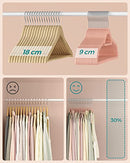 Samt, 50er-Pack, rutschfeste Kleiderbügel, 0,6 cm dick, platzsparend, 360° drehbare Haken, 43,5 cm lang, für Mantel, Jacke, Hemd, Kleid, Hose, CRF50PK, Pink Light, 43,5 x 0, 6 x 22,5 cm