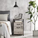 OFC077B02 Lockable Filing Cabinet Office Cabinet with Drawers, Universal Wheels, DIN A4 and Letter Format, Open Compartment, Steel Frame, Grey Black