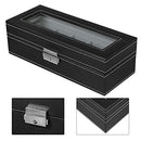Watch Box with 5 Compartments, Glass Lid, Watch Box with Soft Velvet Lining, Display and Storage of Watches, with Lock and Keys, JWB05B