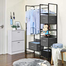 Storage Boxes with Lids, Foldable Storage Basket Bins with Handles, Clothes Toys Organiser, Grey RYZB03G