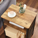 Nachttisch 3 Etagen Nachttisch Nachttisch Stahlrahmen Regal Runde Ecken Einfache Montage für Wohnzimmer Flur Industrie Design Eiche Schwarz LET600B20