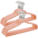 Set of 30 Velvet Hangers, 42 cm Long, Thin and Durable, High Load Capacity, with 360° Swivel Hooks, for Coats Shirts Suits, Pink CRF26PK, ABS Plastic, Metal, 43.5 x 0.6 x 22.5 cm