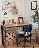 Computerschreibtisch, klappbarer Schreibtisch mit 8 Haken, Schreibtisch-Arbeitsplatz, kein Werkzeug erforderlich, industriell, für Home Office, Laptop und PC, grau und schwarz LWD042B02