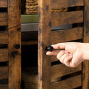 Standing Cabinet, Storage Cabinet, Accent Side Cabinet with Shelf, Cupboard with Louvred Doors, Multifunctional in Living Room, Bedroom, Hallway, Industrial Design, Rustic Brown LSC76BX