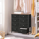 Fabric Chest of Drawers, Storage Drawers Tower, Dresser Cabinet with 8 Drawers for Bedroom Closet Living Room, Metal Frame, Industrial, Rustic Brown and Black LVT24H