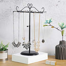 Jewellery Display Stand Holder, Metal Jewellery Rack Tree, for Necklaces, Chokers, Bracelets, Earrings, Great Gift Idea, Black JJS04BK