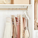 Trousers Hangers, 5-Bar Clothes Hangers, Set of 4, Space-Saving, Open-Ended, Non-Slip Trousers Organisers for Jeans Towels Scarves, White CRI034W02