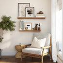 Floating Shelf, Wall Shelf for Photos, Decorations, in Living Room, Kitchen, Hallway, Bedroom, Bathroom, Rustic Brown LWS28BX