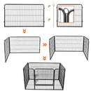FEANDREA Puppy Playpen, Dog Enclosure, Pet Exercise Panels, Gray PPK04GY