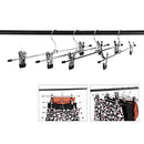 Hosenbügel aus Metall, 20er-Pack, rutschfeste Rockbügel mit Clips für Hosensocken, 31 cm lang, robust, verchromt, Silber und Schwarz,Kleiderbügel