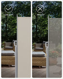  200 x 350 cm (H x L), Side Awning for Balcony and Terrace, Privacy Protection, Sun Shade, Side Blind, Beige GSA205E02