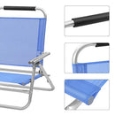 Portable Beach Chair with 4-Position Reclining Backrest, Folding Beach Chair with Armrests, Breathable and Comfortable Fabric, Outdoor Chair, Blue GCB65BU